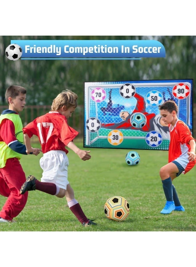 MIXDE Soccer Ball Game Set for Kids, Indoor Outdoor Backyard Toss Soccer Goal Game with Velcro Balls, Foldable Flannel Goals, Toddlers Gift for 3 4 5 6 7 8 Year Old Boy Toys Birthday - Image 4
